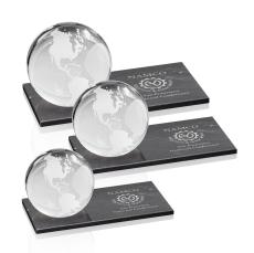 Globe Globe on Rectangle Marble Base Award - Awards and Gifts