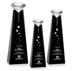 Alicia Gemstone Black/Diamond Towers Crystal Award - Crystal Awards