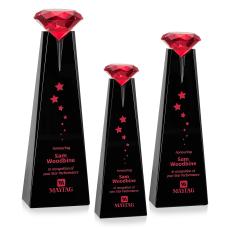 Alicia Gemstone Black/Ruby Towers Crystal Award - Crystal Awards