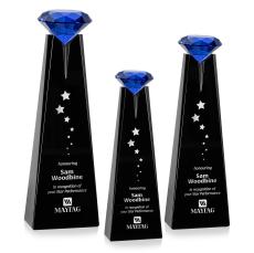 Alicia Gemstone Black/Sapphire Towers Crystal Award - Crystal Awards