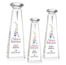 Alicia Gemstone Full Color Optical/Diamond Towers Crystal Award - Crystal Awards
