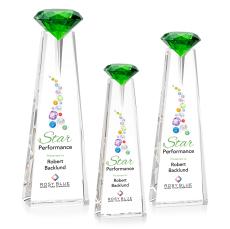 Alicia Gemstone Full Color Optical/Emerald Towers Crystal Award - Crystal Awards