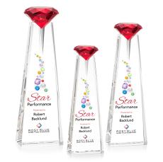 Alicia Gemstone Full Color Optical/Ruby Towers Crystal Award - Crystal Awards