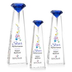 Alicia Gemstone Full Color Optical/Sapphire Towers Crystal Award - Crystal Awards
