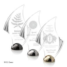 Employee Gifts - Flourish Hemisphere Laser Engraved Flame Acrylic Award