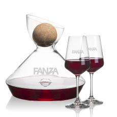 Woodbury Carafe w/Cork Stopper & Cannes Wine - Corporate Gifts
