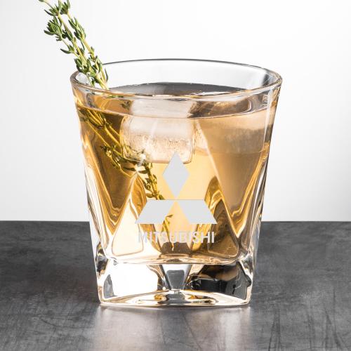 Corporate Gifts - Barware - On the Rocks Glasses - Oakhaven OTR - Deep Etch