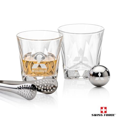 Corporate Gifts - Barware - Gift Sets - Swiss Force&reg; S/S Balls & 2 Oakhaven OTR