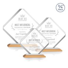 Toulon Bamboo/White Diamond Wood Award - Crystal Awards