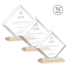 Belaire Bamboo/White Diamond Wood Award - Crystal Awards