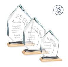 Deerhurst Ice Peak Bamboo/Black Peaks Wood Award - Crystal Awards