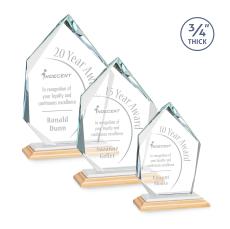 Deerhurst Ice Peak Bamboo/White Peaks Wood Award - Crystal Awards