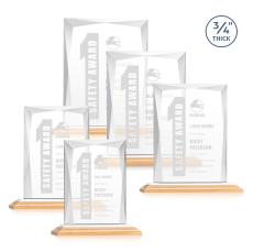 Messina Bamboo/White Rectangle Wood Award - Crystal Awards