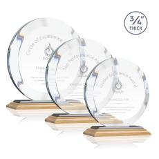 Gibralter Bamboo/Black Circle Wood Award - Crystal Awards