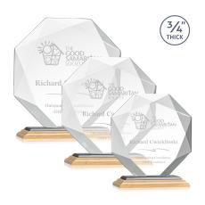 Bradford Bamboo/Black Polygon Wood Award - Crystal Awards