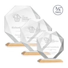 Bradford Bamboo/White Polygon Wood Award - Crystal Awards