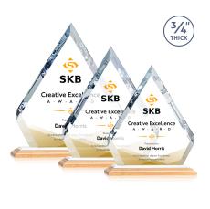 Apex Full Color Bamboo/White Diamond Wood Award - Crystal Awards