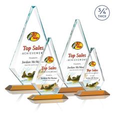 Windsor Full Color Amber Diamond Crystal Award - Crystal Awards