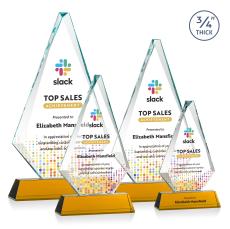 Windsor Full Color Amber on Newhaven Diamond Crystal Award - Full Color Imprint