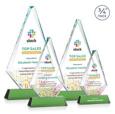 Windsor Full Color Green on Newhaven Diamond Crystal Award - Full Color Imprint