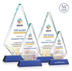 Windsor Full Color Blue on Newhaven Diamond Crystal Award - Full Color Imprint