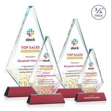 Windsor Full Color Red on Newhaven Diamond Crystal Award - Full Color Imprint