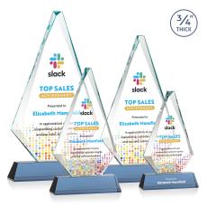 Windsor Full Color Sky Blue on Newhaven Diamond Crystal Award - Full Color Imprint