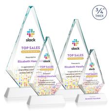 Windsor Full Color White on Newhaven Diamond Crystal Award - Full Color Imprint