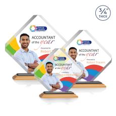 Toulon Full Color Bamboo/Black Diamond Wood Award - Full Color Imprint