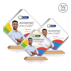 Toulon Full Color Bamboo/White Diamond Wood Award - Full Color Imprint