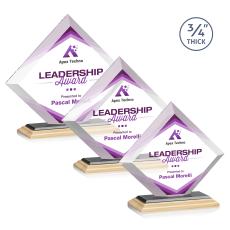 Belaire Full Color Bamboo/Black Diamond Wood Award - Full Color Imprint