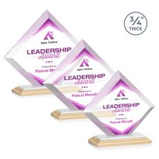 Belaire Full Color Bamboo/White Diamond Wood Award - Full Color Imprint