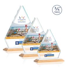 Fyreside Full Color Bamboo/White Diamond Wood Award - Full Color Imprint