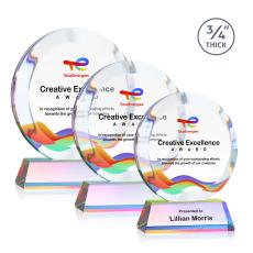 Gibralter Full Color Prismatic on Newhaven Circle Crystal Award - Full Color Imprint