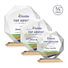 Bradford Full Color Bamboo/Black Polygon Wood Award - Awards and Trophies