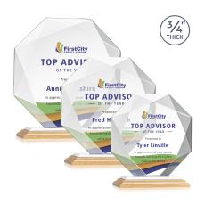 Bradford Full Color Bamboo/White Polygon Wood Award - Awards and Trophies