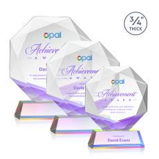 Bradford Full Color Prismatic on Newhaven Base Polygon Crystal Award - Awards and Trophies