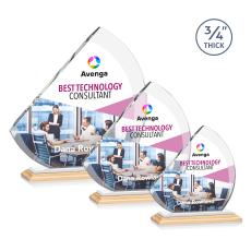 Nantucket Full Color Bamboo/White Peaks Wood Award - Awards and Trophies