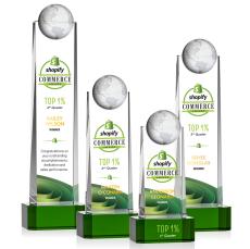 Sherbourne Full Color Green Globe Crystal Award - Awards and Trophies