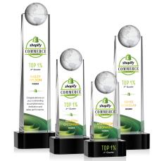 Sherbourne Full Color Black Globe Crystal Award - Awards and Trophies
