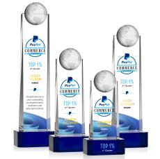Sherbourne Full Color Blue Globe Crystal Award - Awards and Trophies