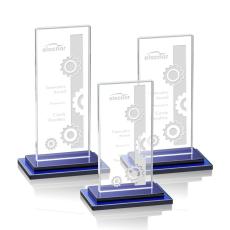 Santorini Blue Rectangle Crystal Award - Awards and Trophies