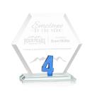 Riviera Milestone Blue Polygon Crystal Award