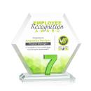 Riviera Milestone Full Color Green Polygon Crystal Award