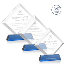 Belaire Sky Blue on Newhaven Base Diamond Crystal Award - Awards and Trophies