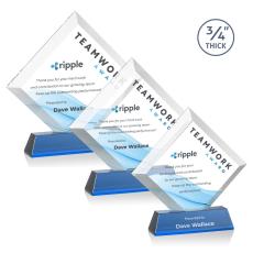 Belaire Full Color Sky Blue on Newhaven Base Diamond Crystal Award - Full Color Imprint