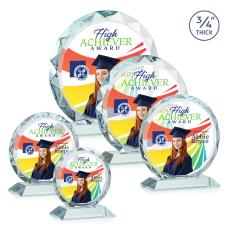 Centura Full Color Clear Circle Crystal Award - Awards and Trophies