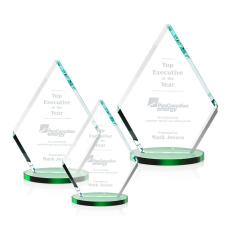 Canton Green Crystal Award - Colored Crystal Awards