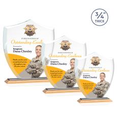 Scudo Shield Full Color Bamboo/Black Unique Wood Award - Awards and Trophies