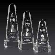 Geneva 3D Clear on Base Obelisk Crystal Award - Crystal Awards